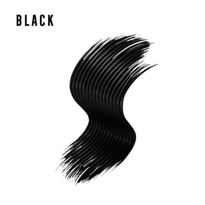 Black curved-brush mascara tube, 9 ml, voluminous finish, Unisex