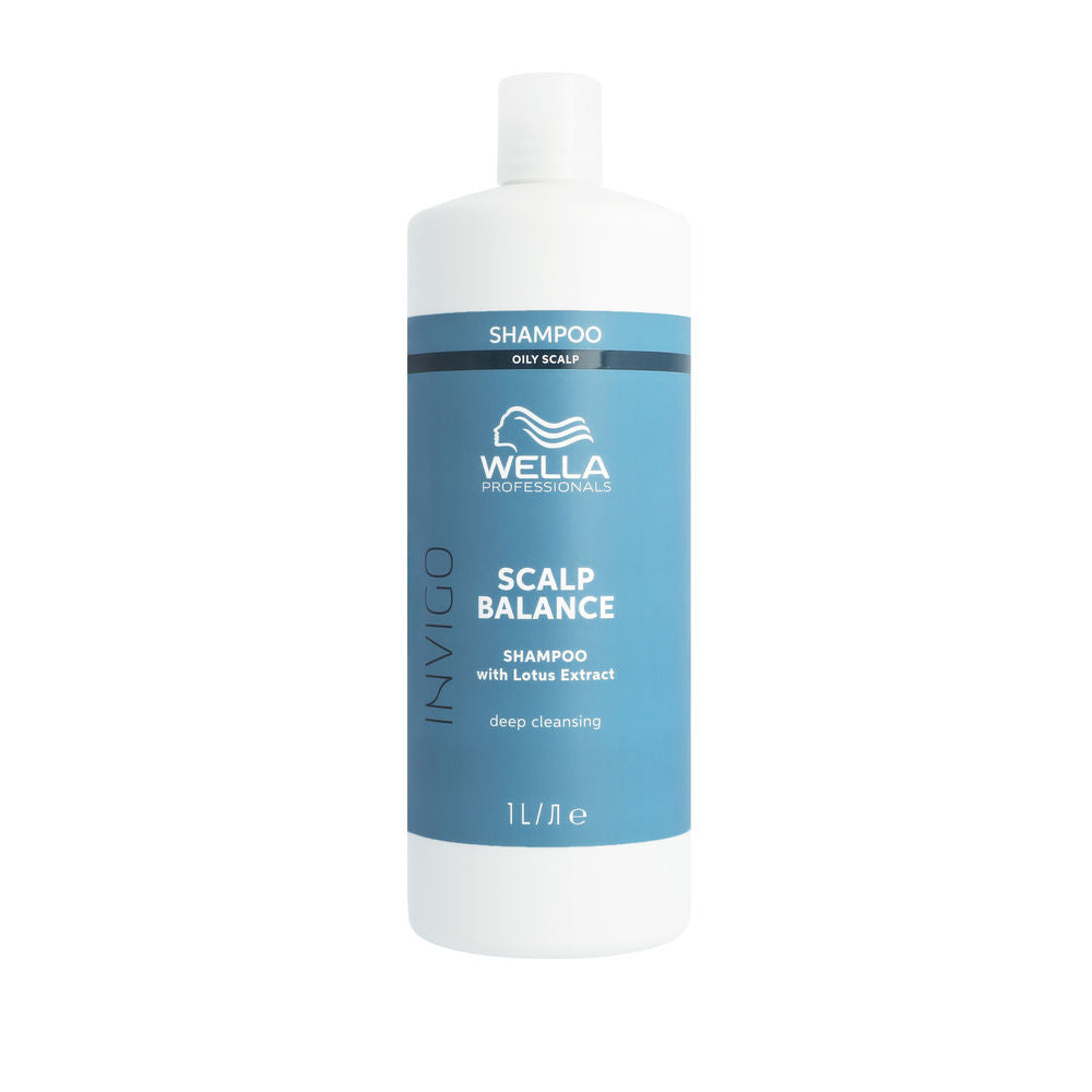 1 litre clear bottle of purifying lotus shampoo for oily scalps