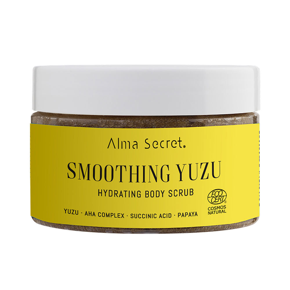250 ml jar of citrus body scrub with sugar grains and shea-rich cream