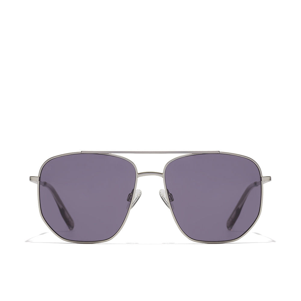 Silver stainless-steel aviator sunglasses, 53 mm lenses, Unisex