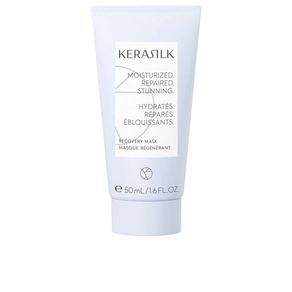 Tube of biomimetic silk repair hair mask, 50 ml, creamy texture