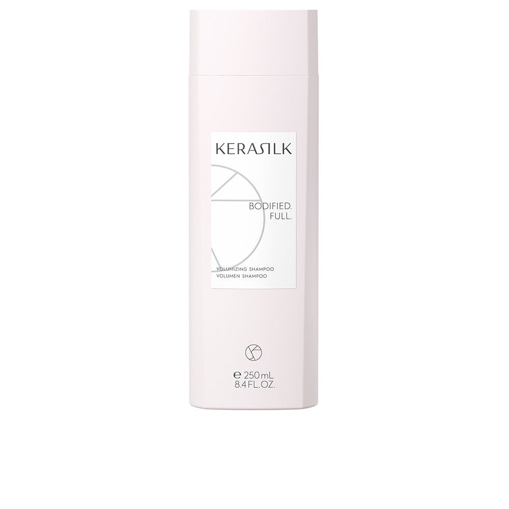250 ml bottle of volumising shampoo with silk biomimetic and blue lotus extract