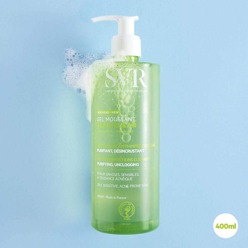 Clear mattifying gel cleanser pump, 400 ml, soap-free formula for oily skin