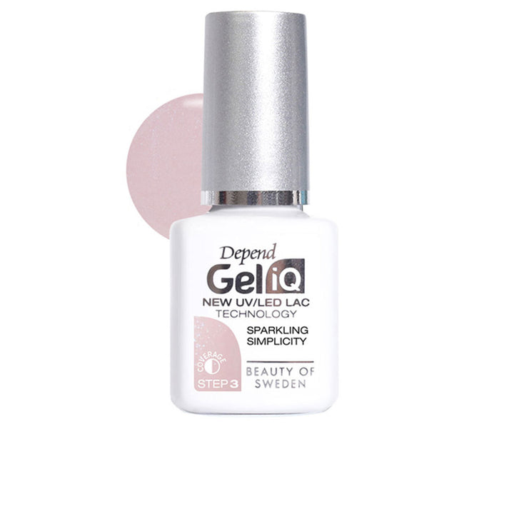5 ml beige semi‑permanent gel nail polish with precision brush, LED‑cure compatible
