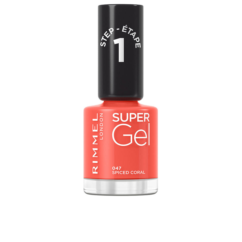 12 ml bottle of spiced coral gel-effect nail polish, glossy finish, Unisex
