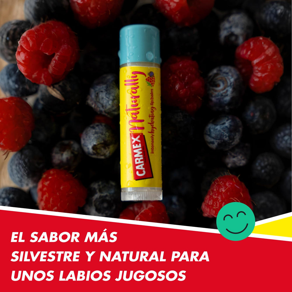 Carmex natural watermelon lip balm stick in slim, twist-up tube