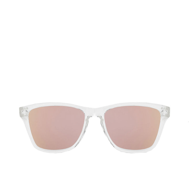 Translucent rose-gold square kids sunglasses, nylon frame, 47mm lenses