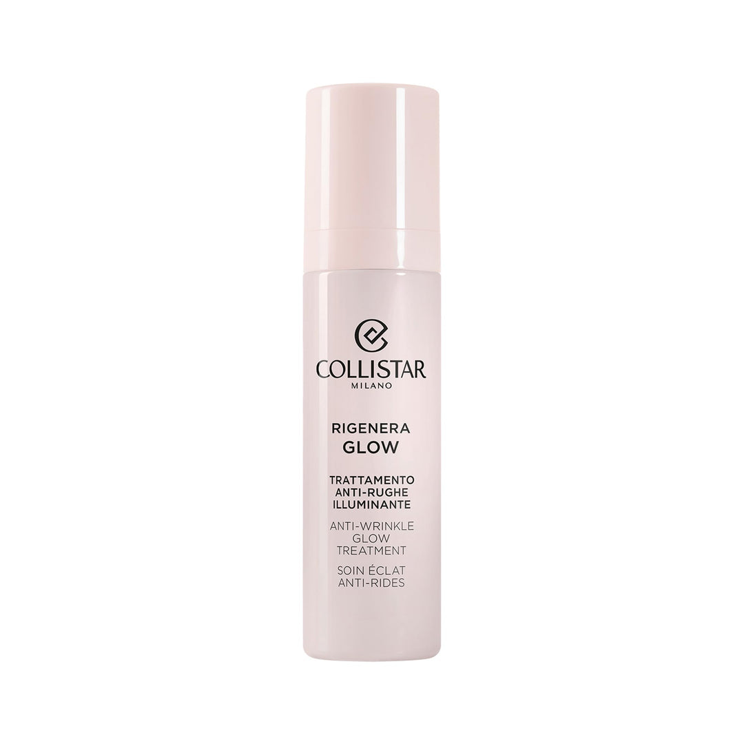 Collistar Soft pink luminous cream in glass jar, microbead texture visible on surface, clean minimalist styling