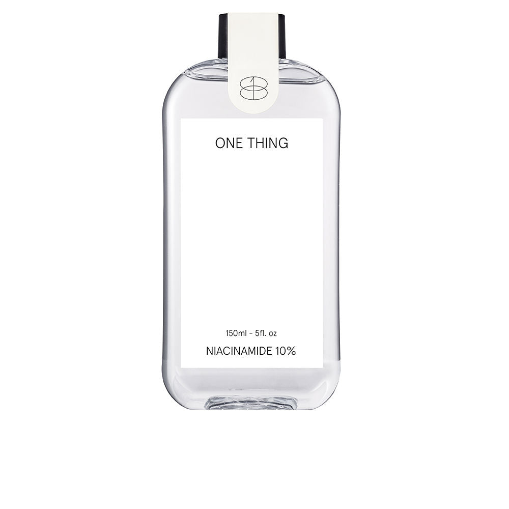 One Thing Clear niacinamide skin toner in rectangular plastic bottle with white label, black text and cap
