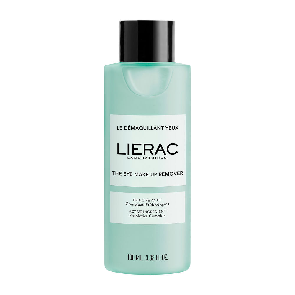 Bottle of Lierac eye makeup remover with gentle cleansing formula for waterproof makeup