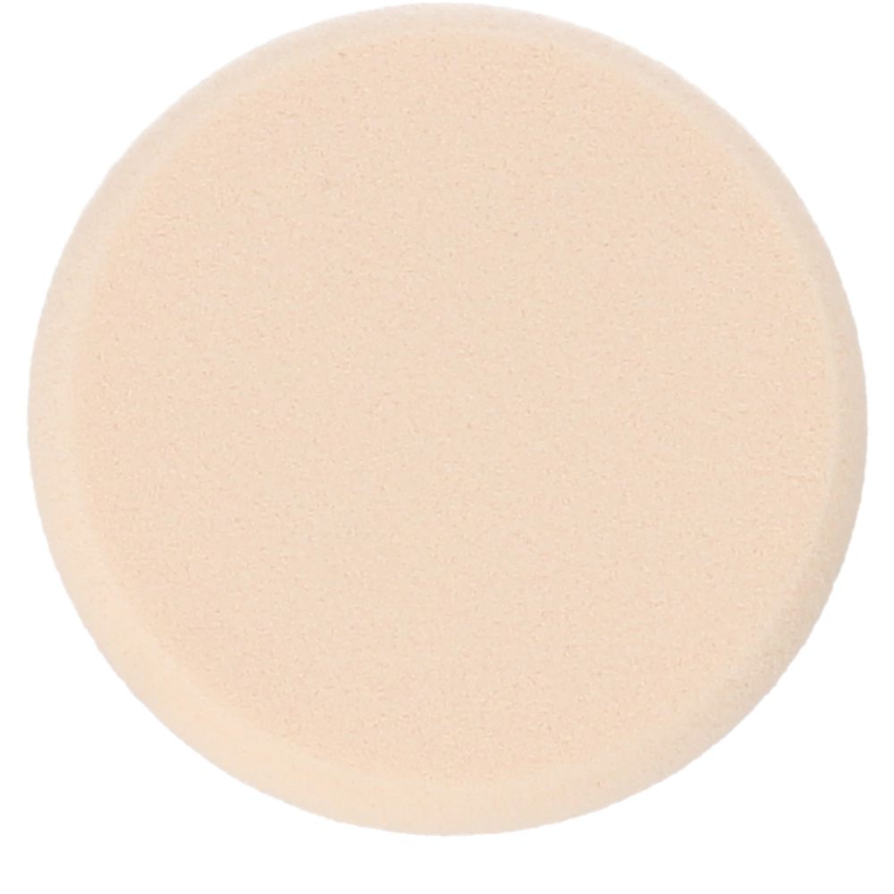 Sensai Beige foam moon-shaped makeup sponge with smooth texture, flat surface and rounded edge
