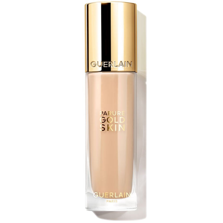 35 ml liquid foundation bottle with pump, warm beige shade, radiant finish