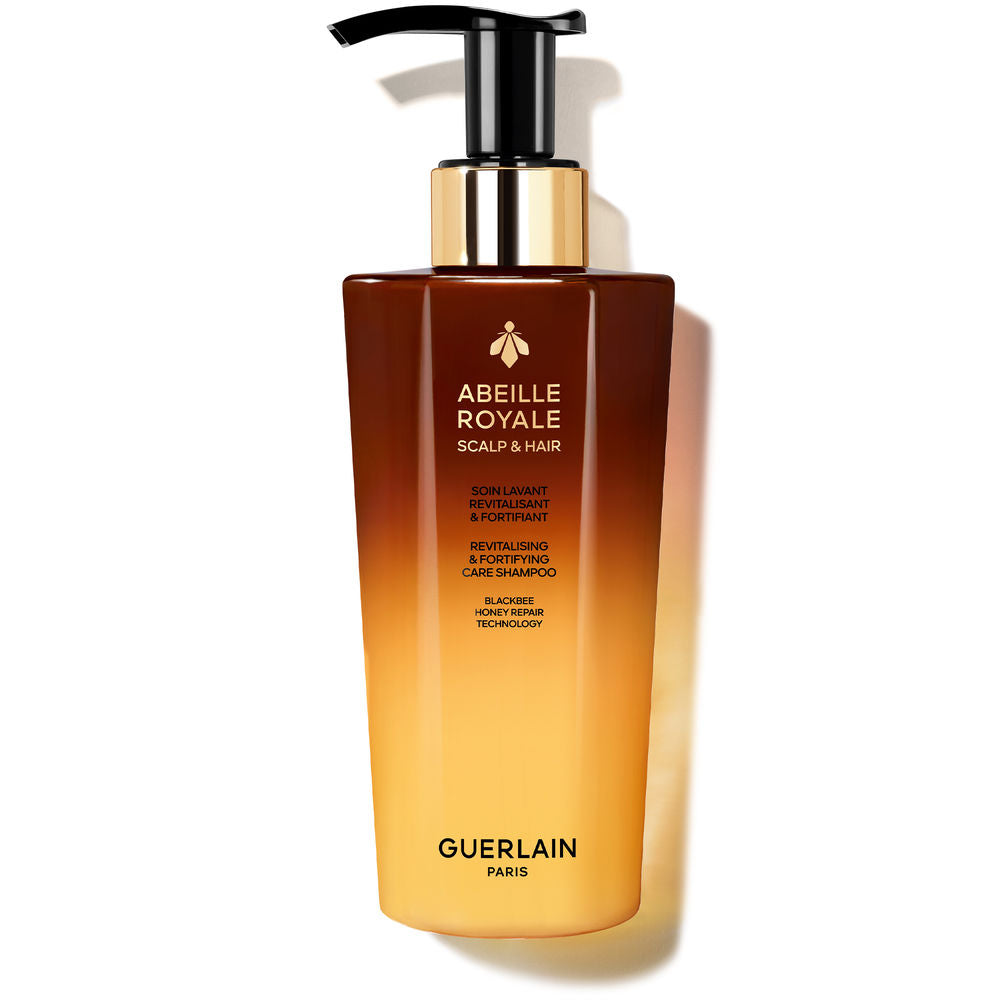290 ml honey-coloured shampoo bottle, creamy emulsion-to-foam formula for Women