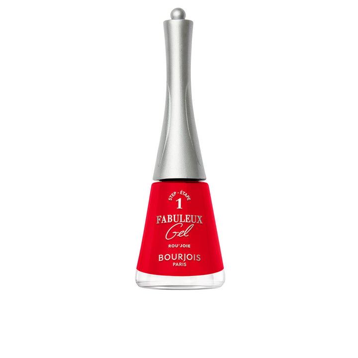 Bottle of cream red gel-effect nail polish, panoramic brush, 9 ml