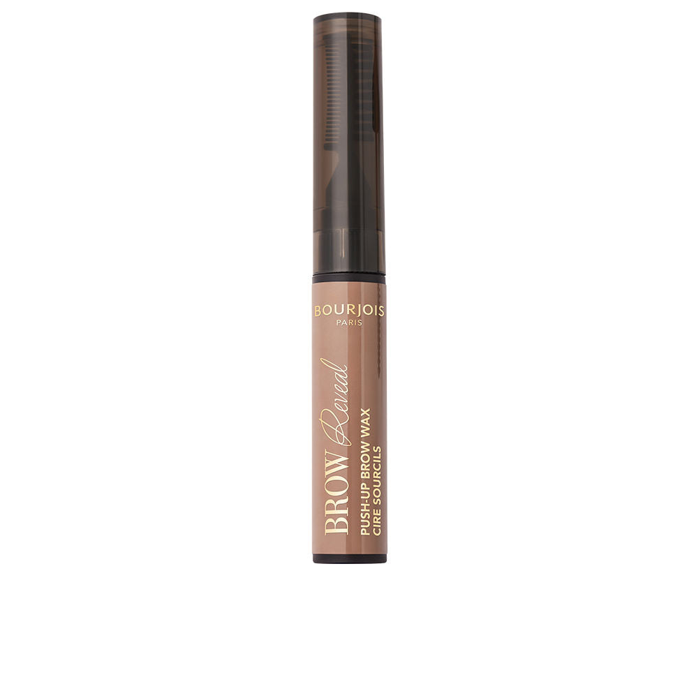 Small tinted brow wax tube with 3-in-1 fibred tip and dual comb applicator
