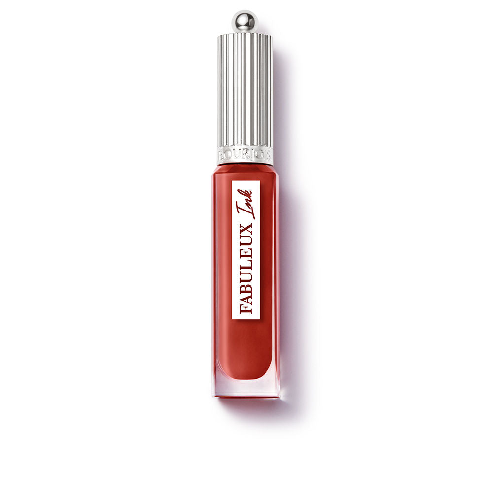 Satin liquid lip in deep garnet shade with angled calligraphic applicator