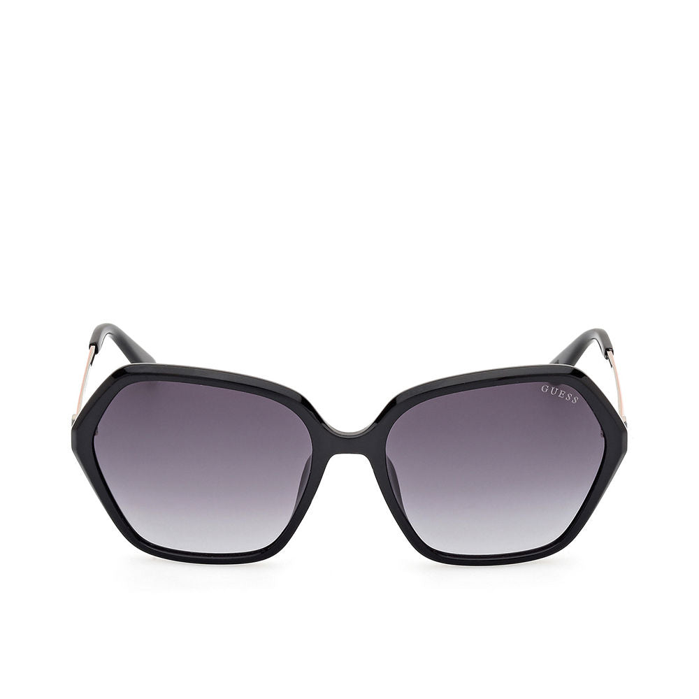 Guess black plastic sunglasses with hexagonal-round frame and subtle gradient lenses, modern silhouette