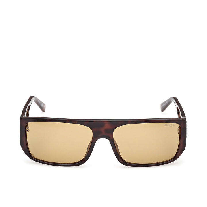 Unisex rectangular Habana sunglasses, 60 mm lenses, injected acetate frame