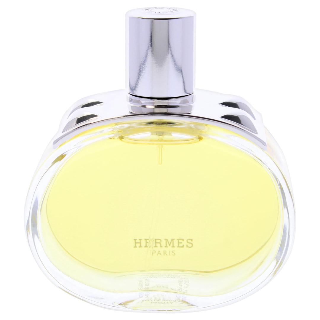 Sculptural heavy glass perfume bottle with metal plate and stud detail, 100 ml refillable