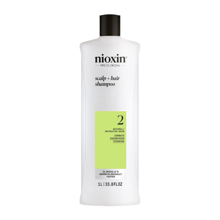 1,000 ml blue shampoo bottle for Unisex scalp treatment, System 2