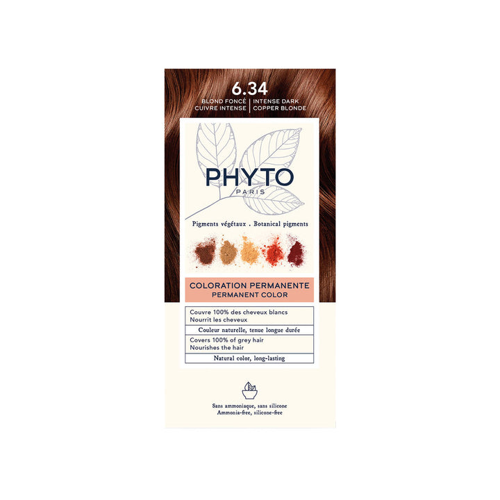 Boxed dark copper blonde cream tint; gel‑cream, ammonia‑free, 4 units