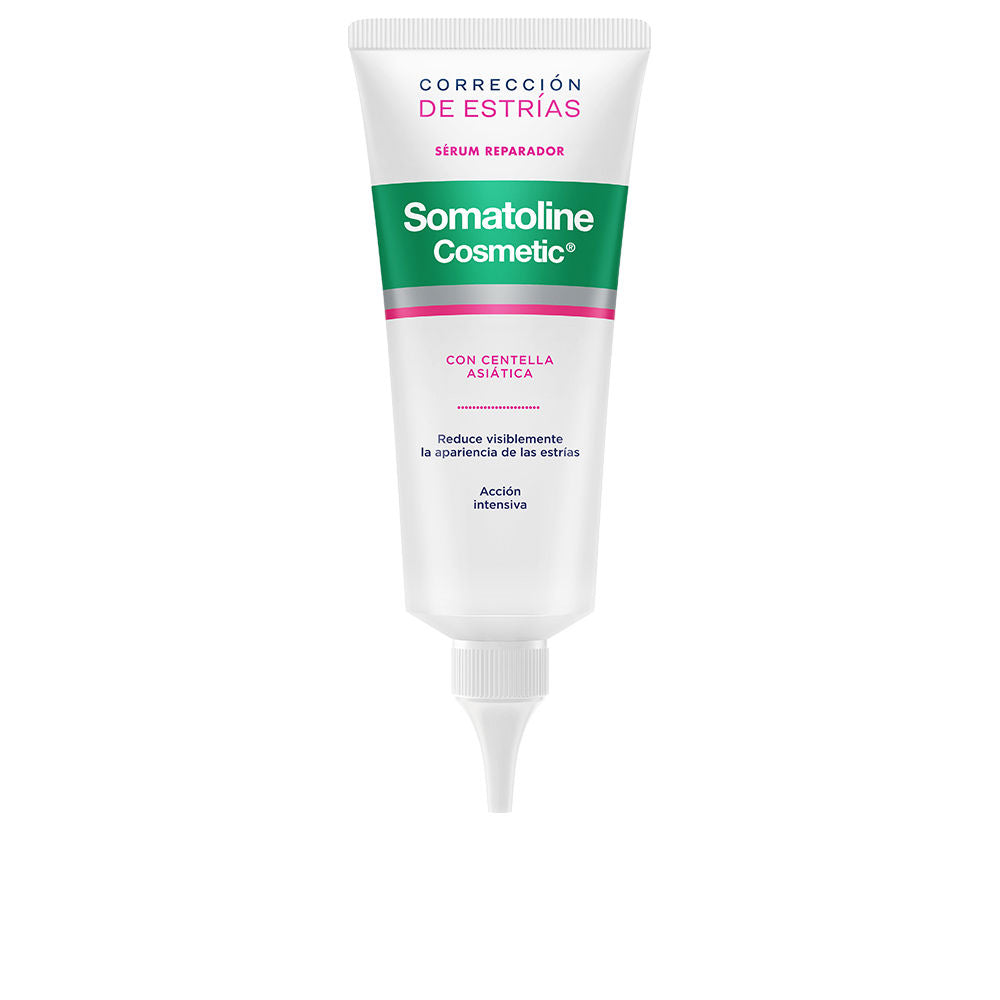 Somatoline restorative gel in tube, smooth texture, botanical ingredients visible