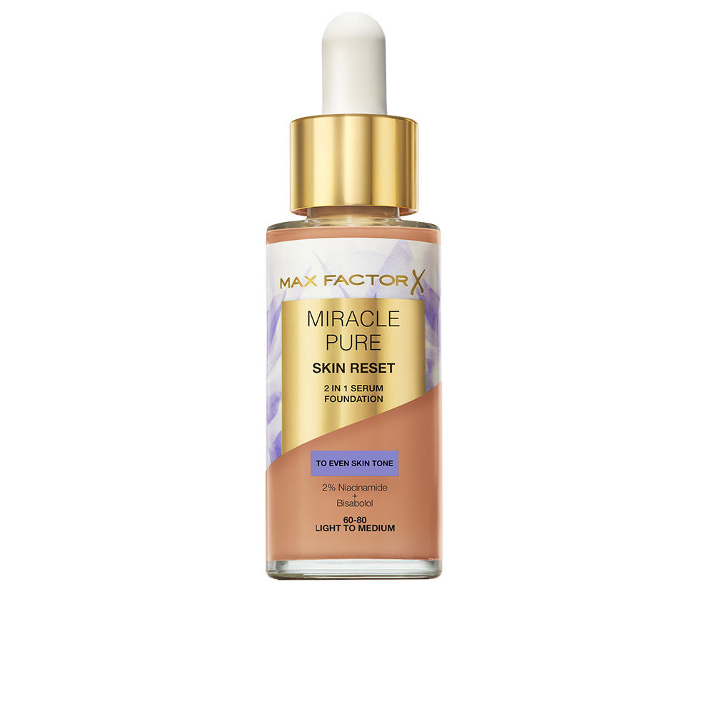 30 ml pump serum‑foundation bottle, satin‑matte, light‑medium shade