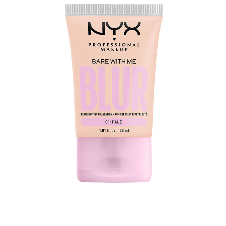 30 ml bottle of pale liquid foundation, smooth pump, neutral beige shade