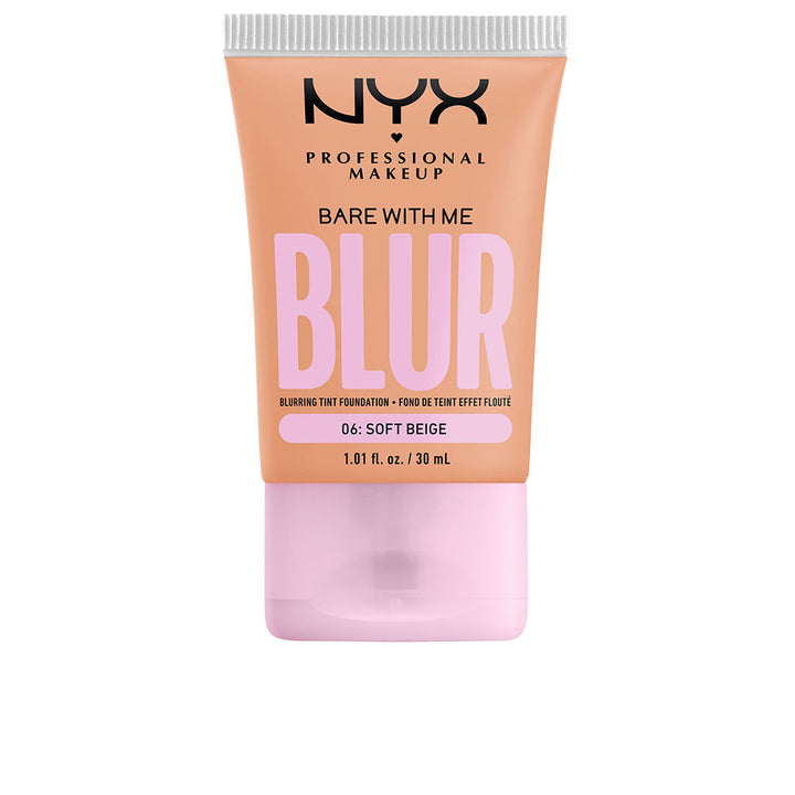 30 ml bottle of soft beige blurring tint foundation, lightweight liquid finish