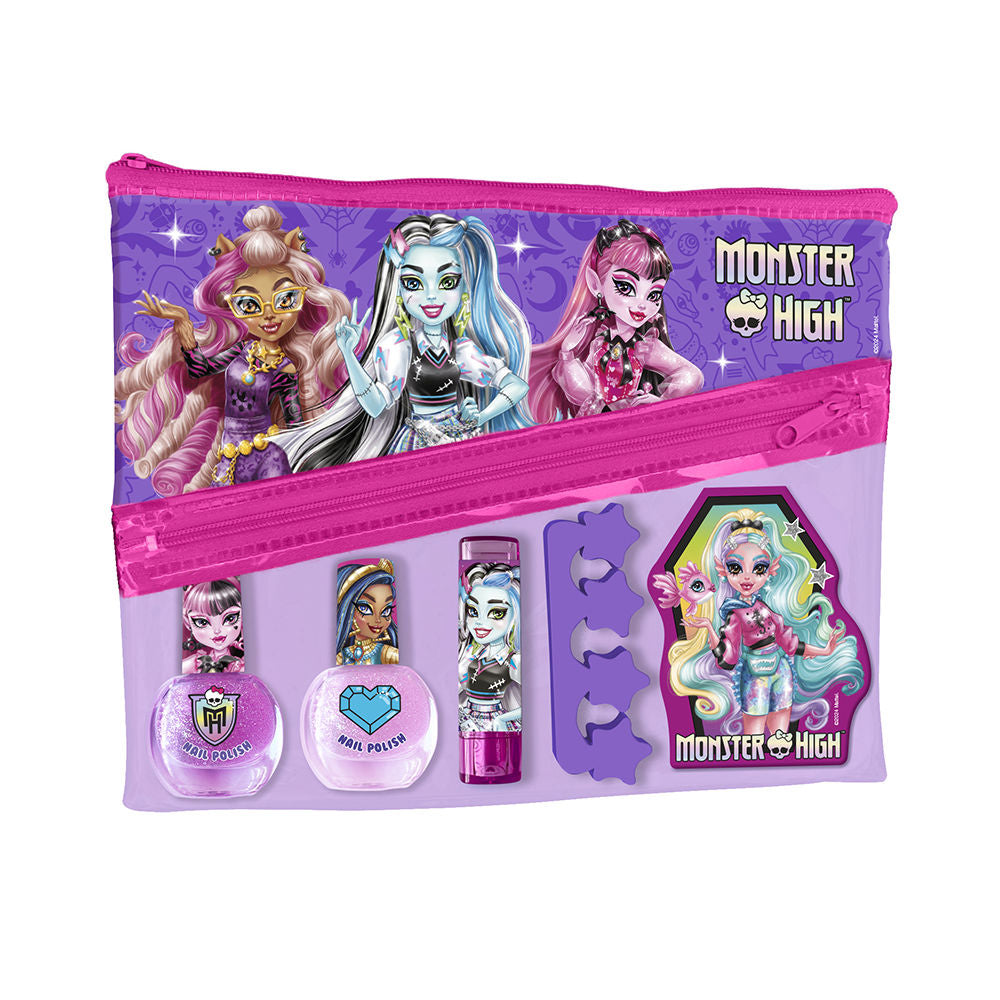 Compact Monster High mini makeup kit with kid-safe colors and applicators