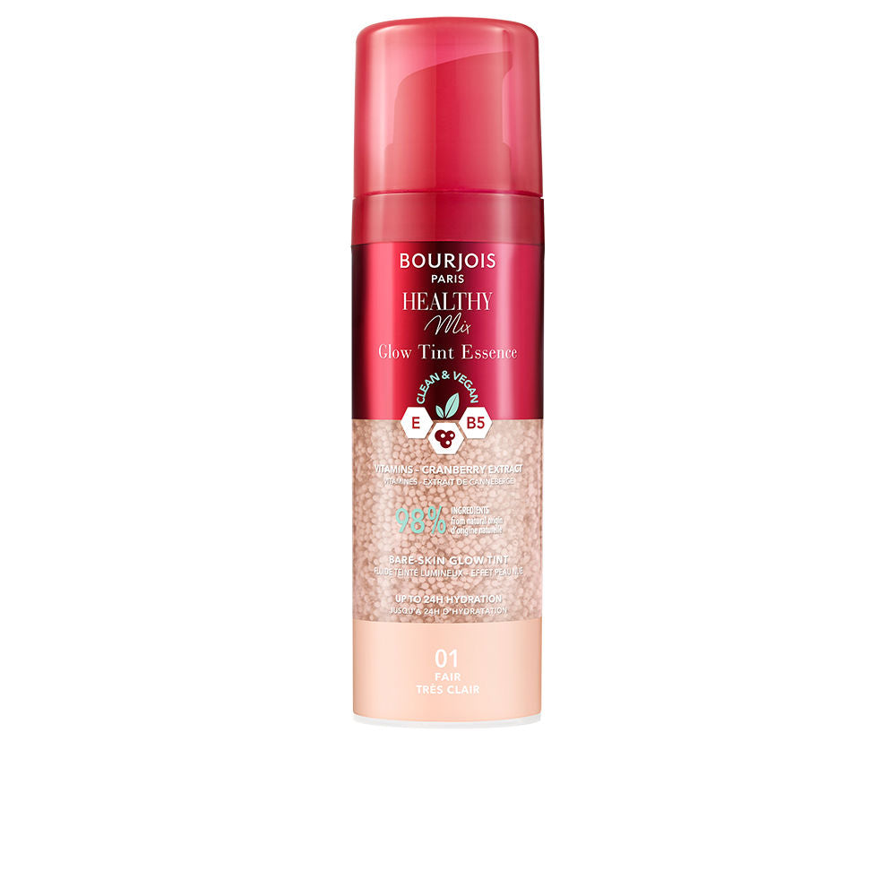 30 ml pump bottle of lightweight glow tint essence in shade 01-Fair