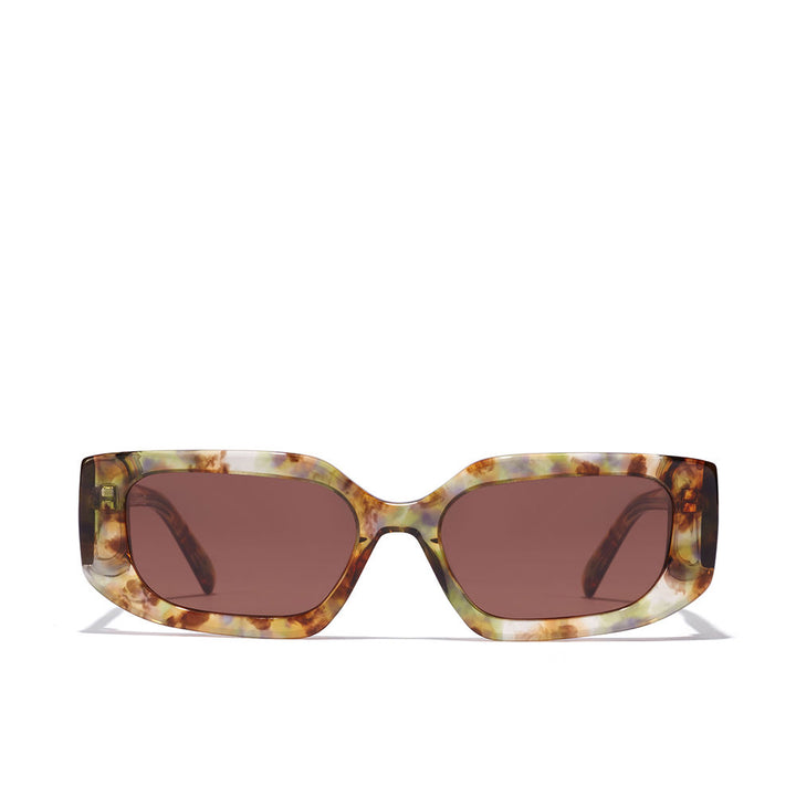 Hawkers Tortoiseshell acetate round sunglasses with brown lenses, thick retro frame and rectangular-style lens shape