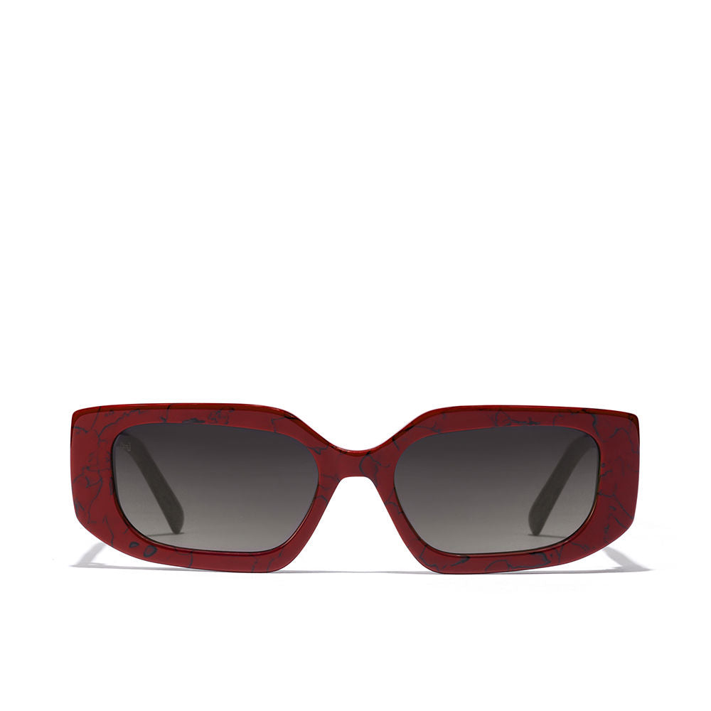 Red marble acetate round sunglasses with 45 mm lenses and 145 mm temples