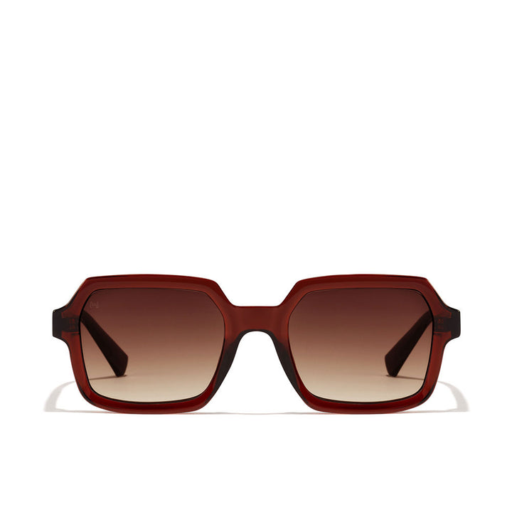 Terracotta-brown Unisex shield sunglasses with squared-rectangular lenses