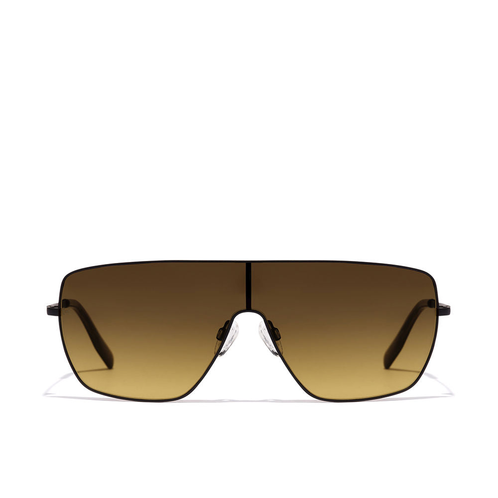 Unisex metal aviator sunglasses, Black Tobacco, rectangular 55 mm lenses, 145 mm temples