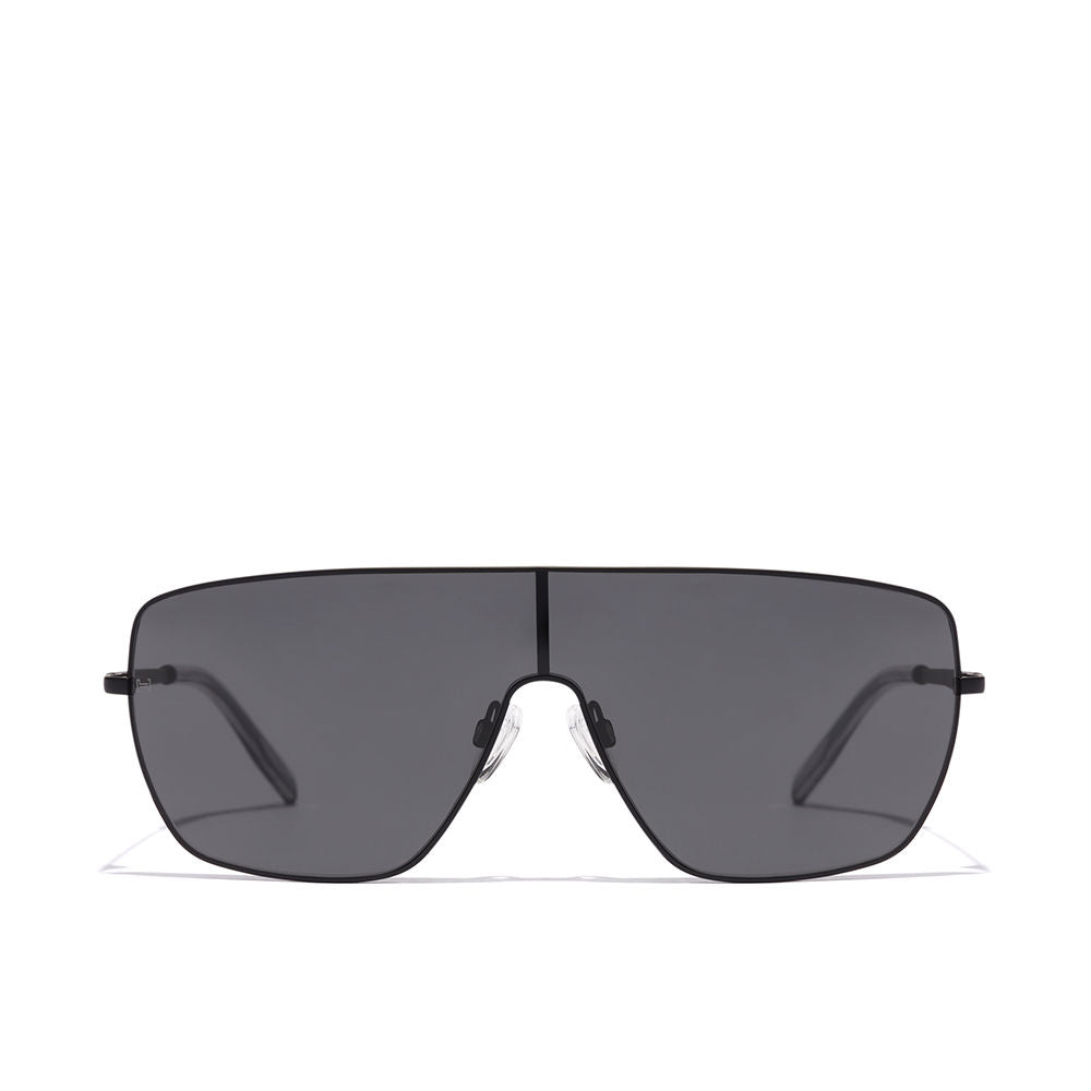 Black metal aviator sunglasses, rectangular 55mm lenses, 145mm temples, Unisex