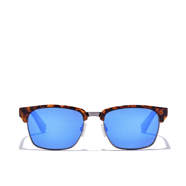 Unisex rectangular Havanna acetate sunglasses with polarised brown lenses