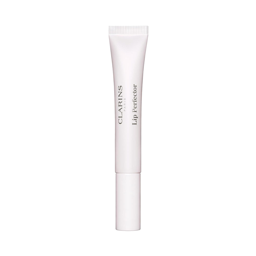 12 ml translucent peptide lip gloss in a clear tube, sheer glossy finish