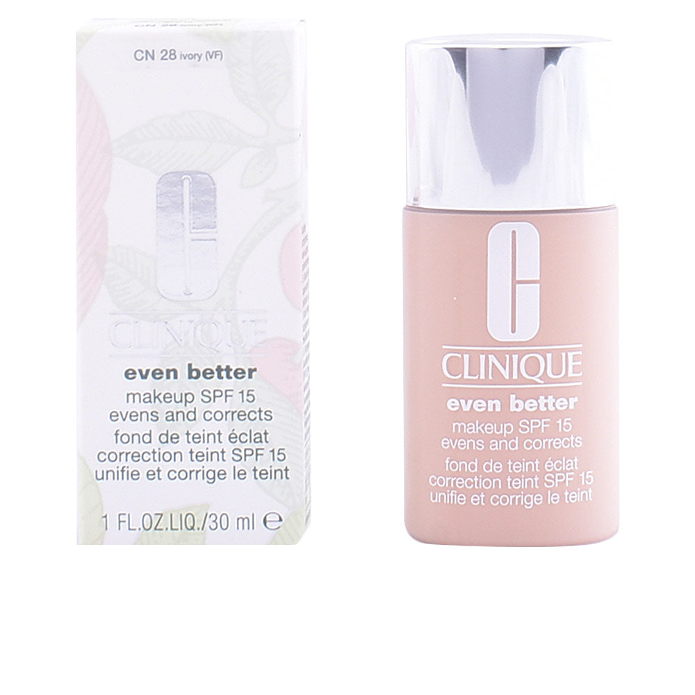 30 ml bottle of light beige fluid foundation, pump dispenser, CN28 ivory shade