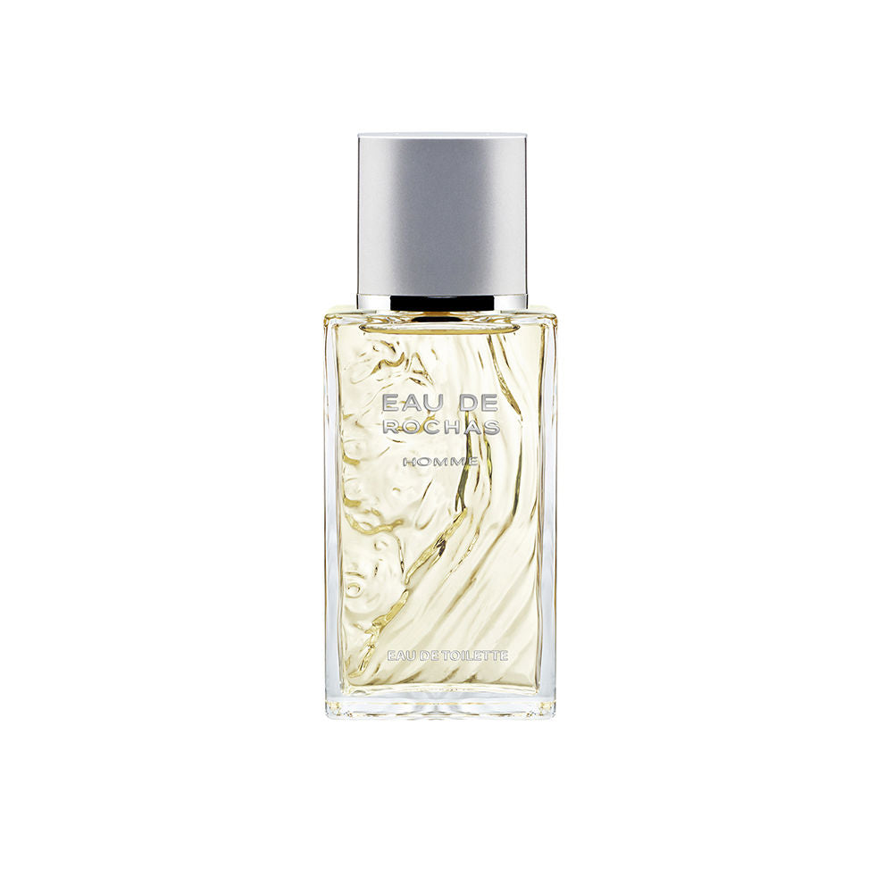 50 ml clear glass bottle with aqua‑toned fragrance, citrus and woody notes