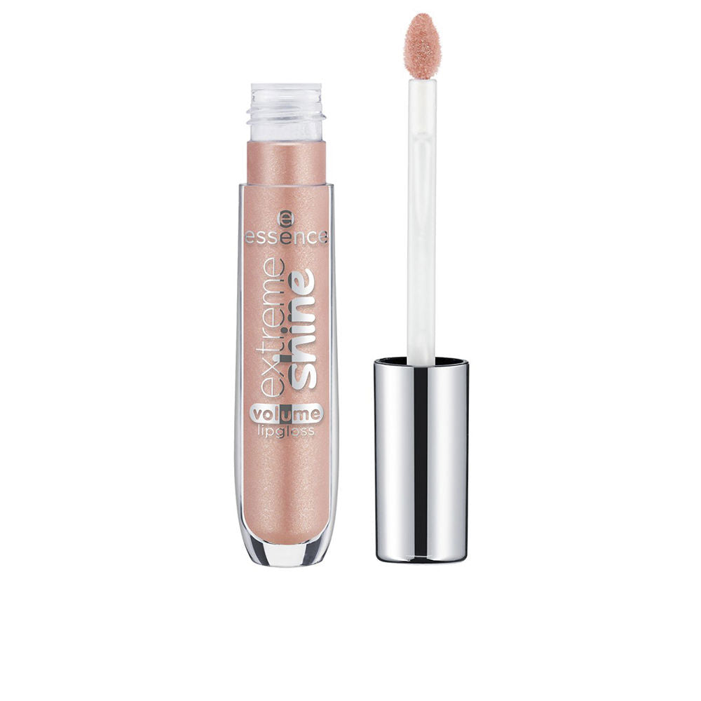 Sleek 5 ml gold shimmer lip gloss tube with recycled-cap, glossy swatch