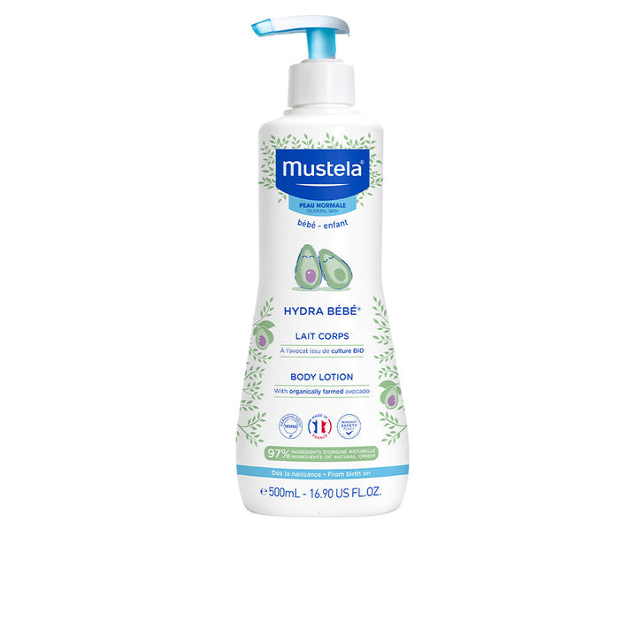 500 ml pump bottle of lightweight avocado baby body milk, Unisex