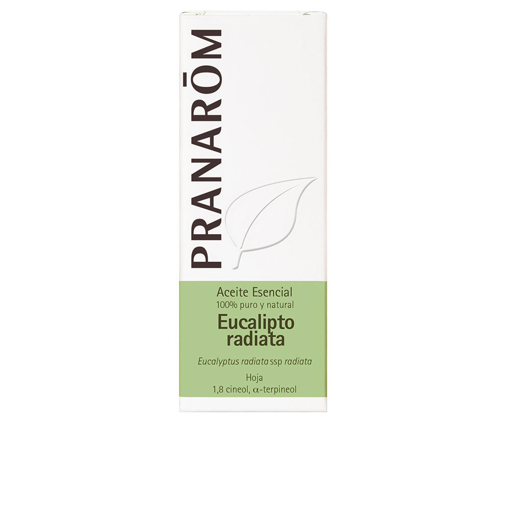 Pranarôm white and light green minimalist cardboard box with embossed leaf, vertical brand name text, two-tone paneling.