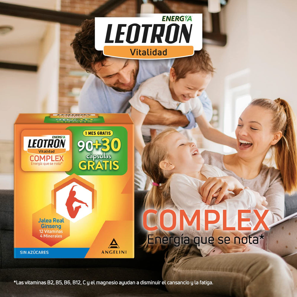 Bottle of Leotron Complex capsules with 90+30 count, dietary supplement for energy