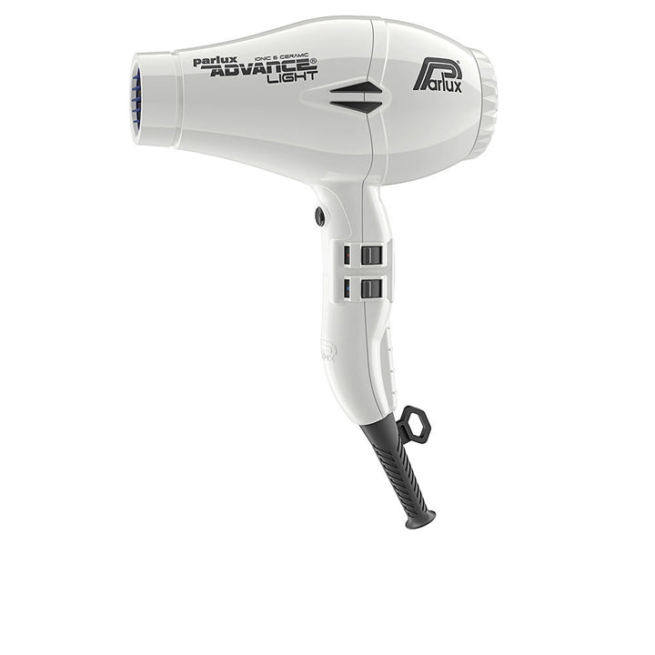 White professional hair dryer with concentrator nozzle, 3 m cable, ergonomic handle