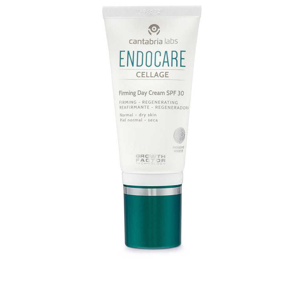 Jar of Endocare Cellage Firming Day Cream SPF30+ on neutral background