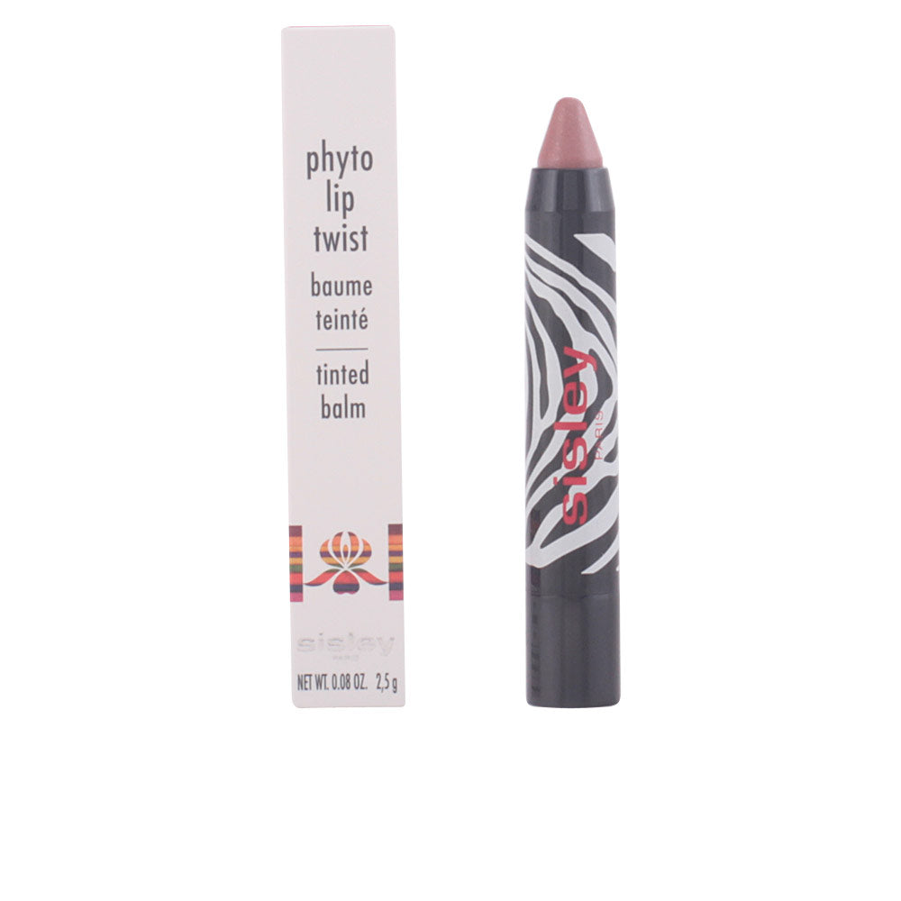 Twist-up tinted balm stick in 01 Nude, broad-format, glossy finish, 2.5 g