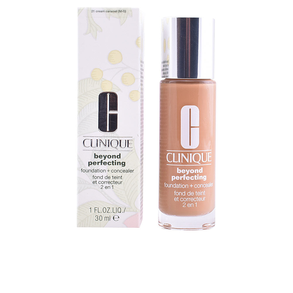 30 ml pump bottle of light-cream hybrid foundation and concealer, shade 11-honey