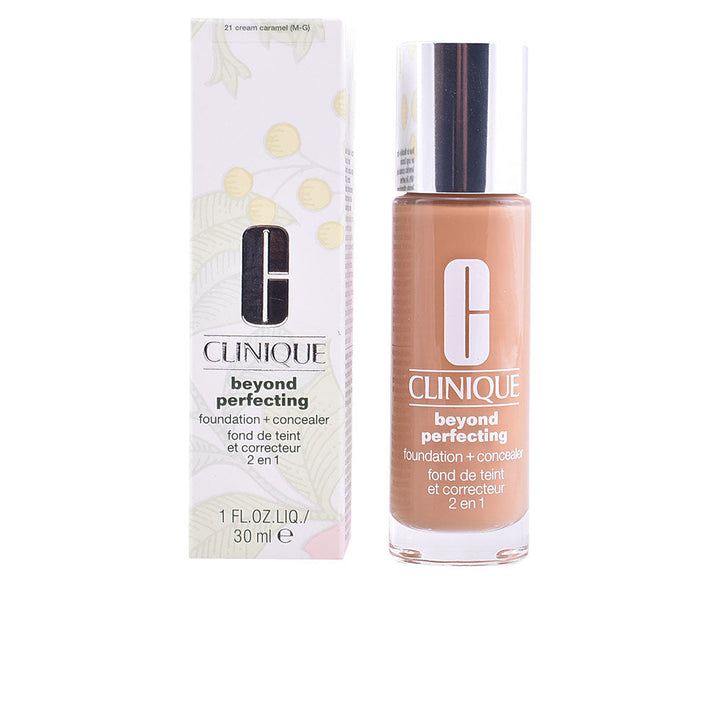 30 ml pump bottle of light-cream hybrid foundation and concealer, shade 11-honey