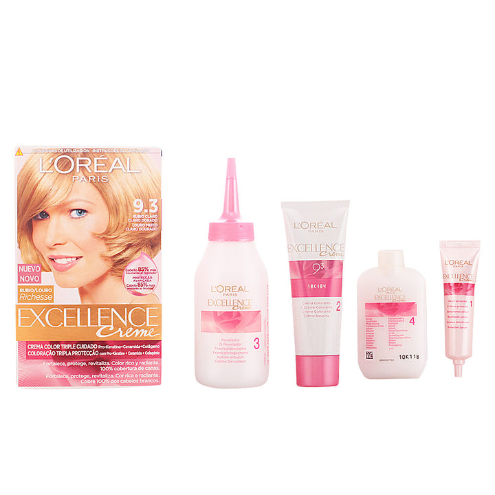192 ml permanent cream hair colour kit in light golden blonde, full grey coverage, Unisex